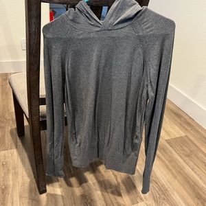 Fabletics grey long sleeve hoodie for running
